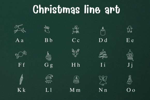 Christmas Line Art Font - Preview 1