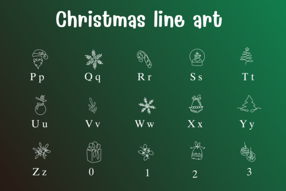 Christmas Line Art Font - Preview 2