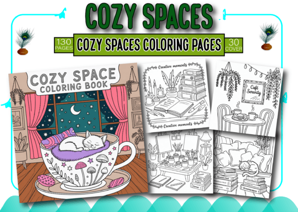 Cozy Spaces Coloring Pages for Adults
