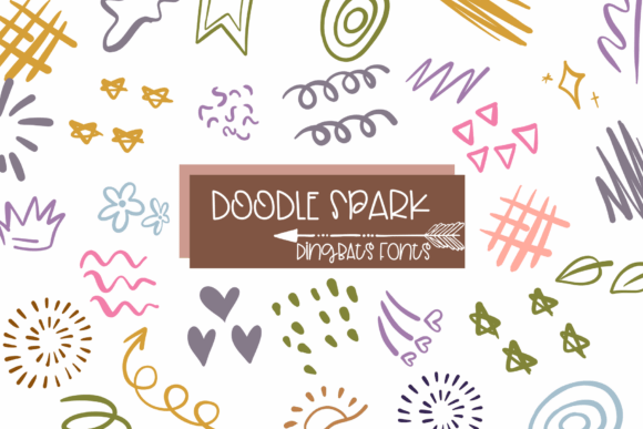 Doodle Spark Dingbats Font By Sirinart