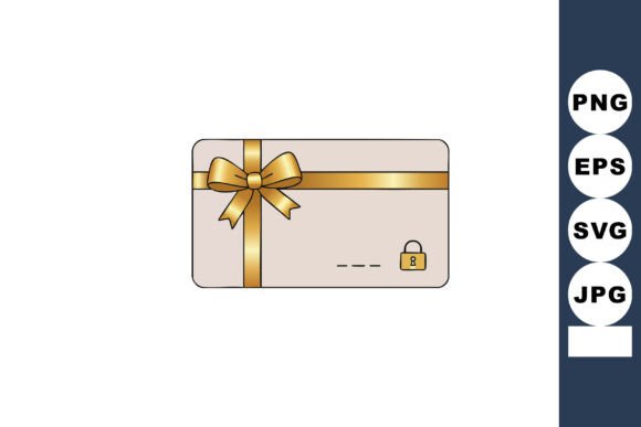 Gift Card with Golden Bow and Lock Symbo