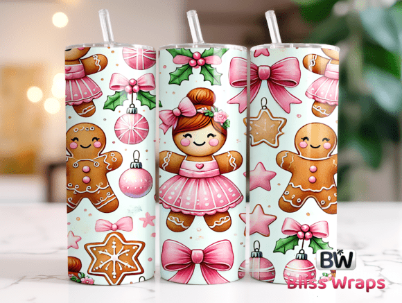 Gingerbread Girl Christmas Tumbler Wrap
