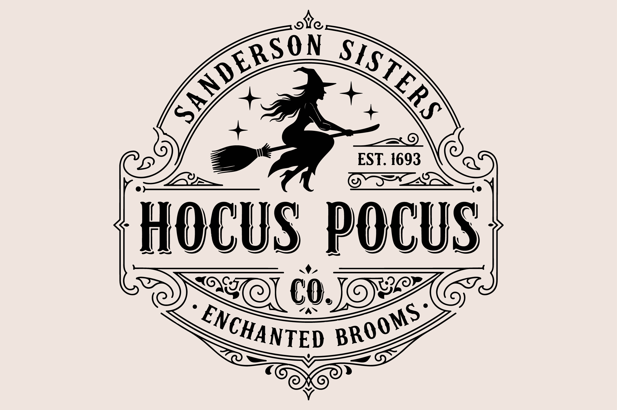 Hocus Pocus Witch SVG, Witch Label, Logo