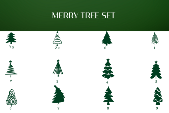 Merry Tree Set Font PNG with transparent background - Preview 3