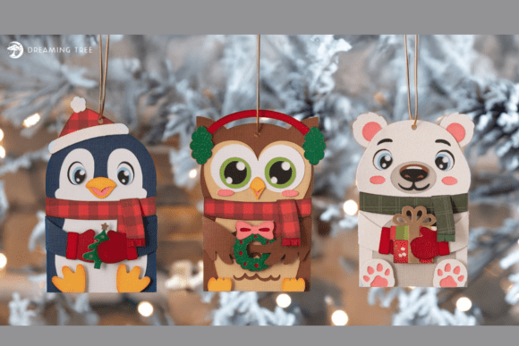 Polar Pals Gift Card Ornaments SVG Bundle