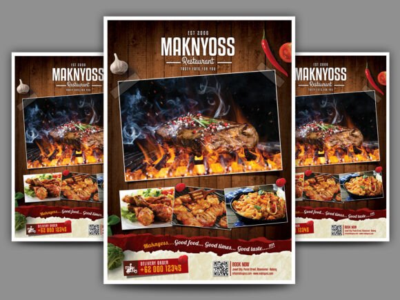 Retro Food Menu A4 Flyer