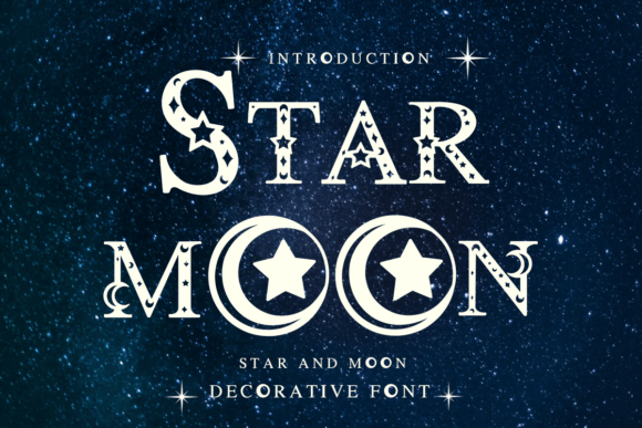 Star and Moon Decorative Font By Nongyao