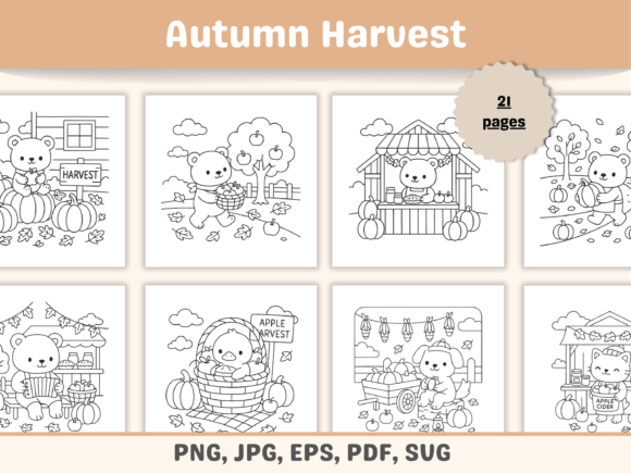 Autumn Harvest Coloring Book Pumpkin