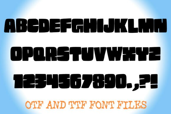 Chunky Block Comic Font PNG with transparent background - Preview 1