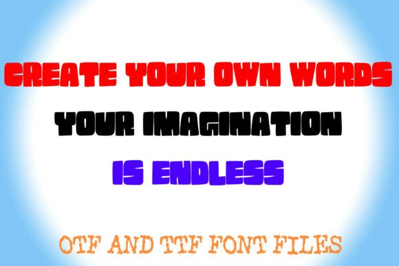 Chunky Block Comic Font PNG with transparent background - Preview 2