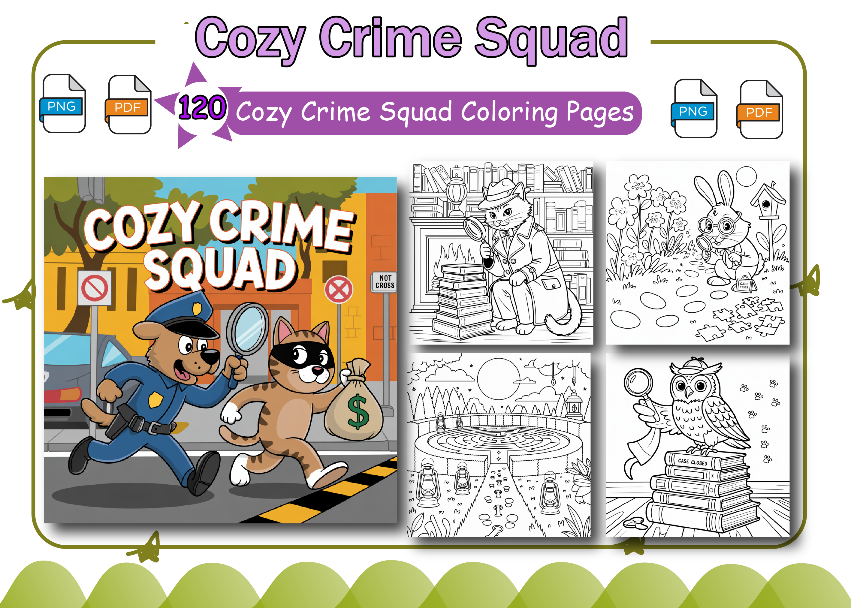 Cozy Crime Squad Coloring Pages Adults
