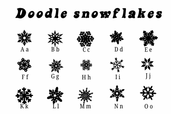 Doodle Snowflakes Font - Preview 1