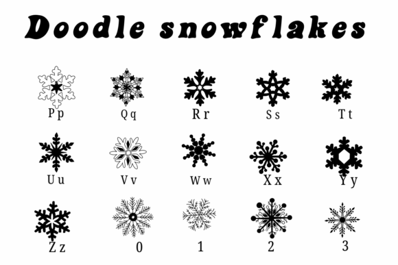 Doodle Snowflakes Font - Preview 2