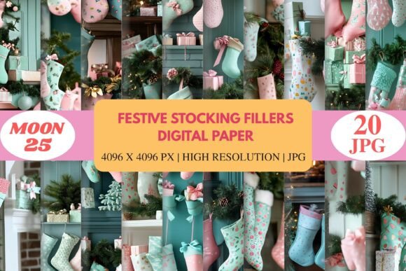 Festive Stocking Fillers Digital Paper