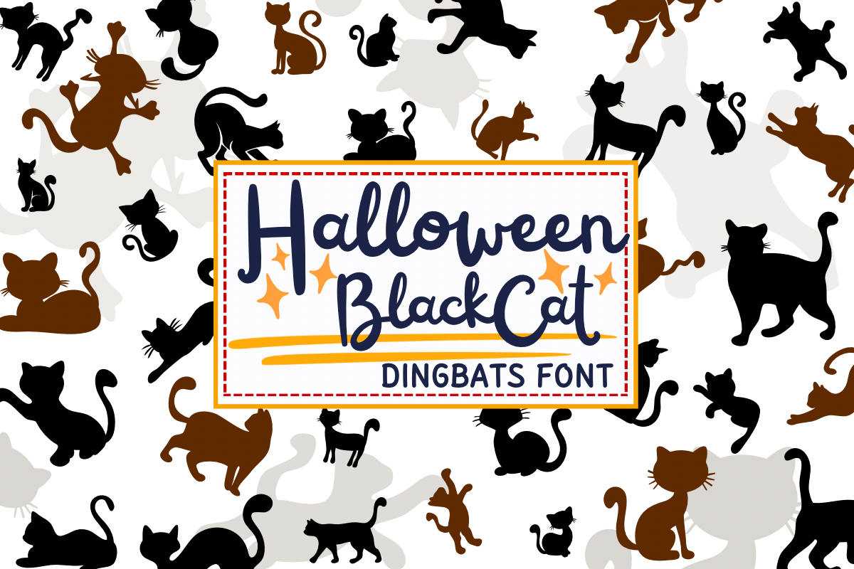 Halloween Black Cat Font by PraewDesigns · Creative Fabrica