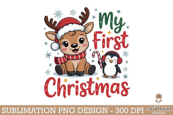 My First Christmas Baby Reindeer Png
