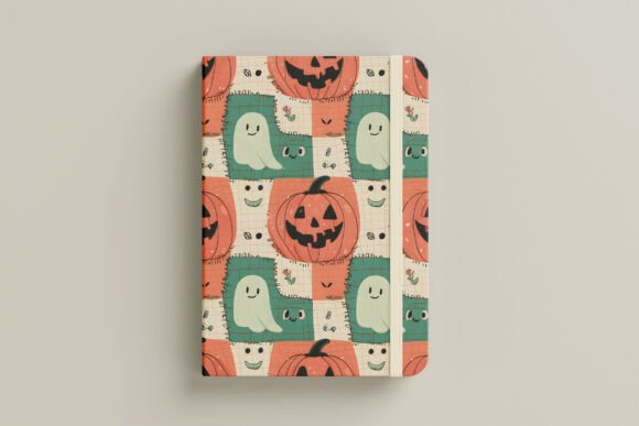 Patchwork Ghost & Pumpkin Pattern