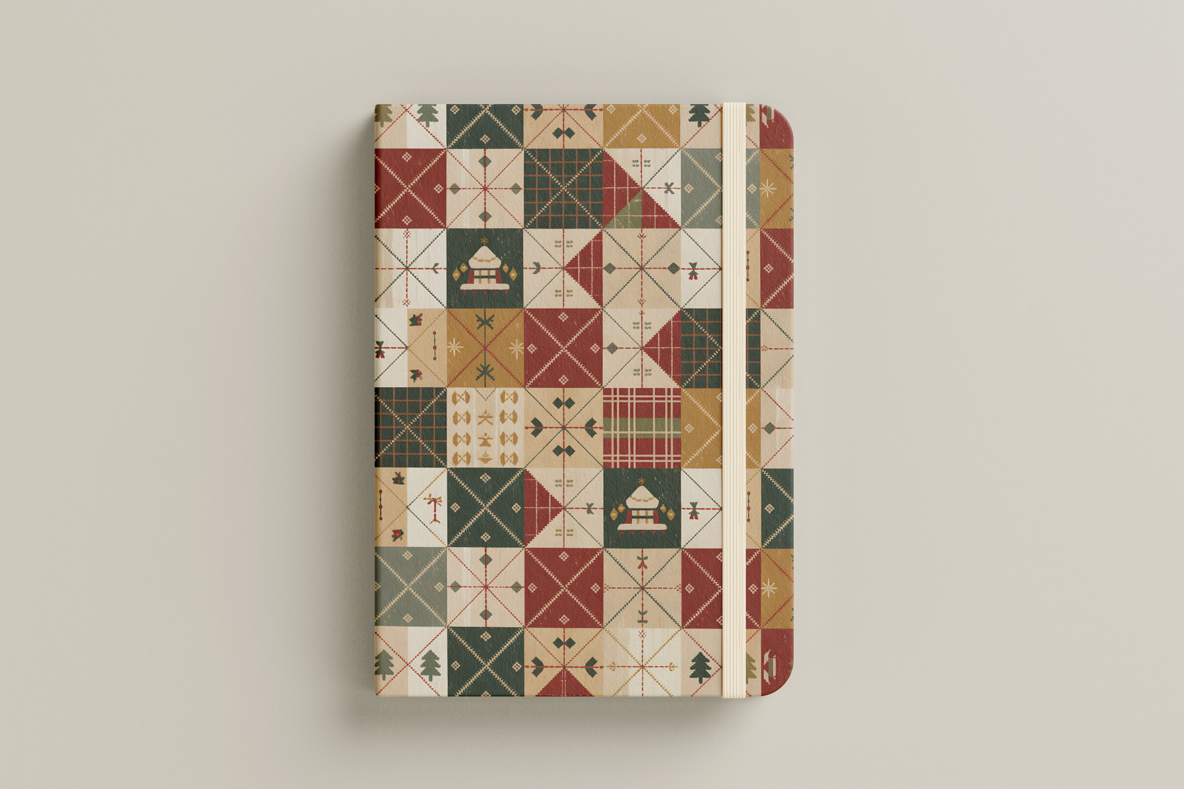 Vintage Christmas Patchwork Pattern