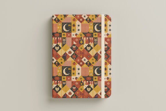 Vintage Halloween Patchwork Pattern