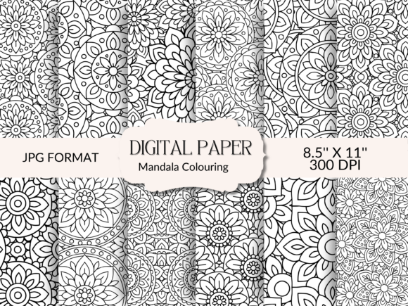 12 Floral Mandala Colouring Pages