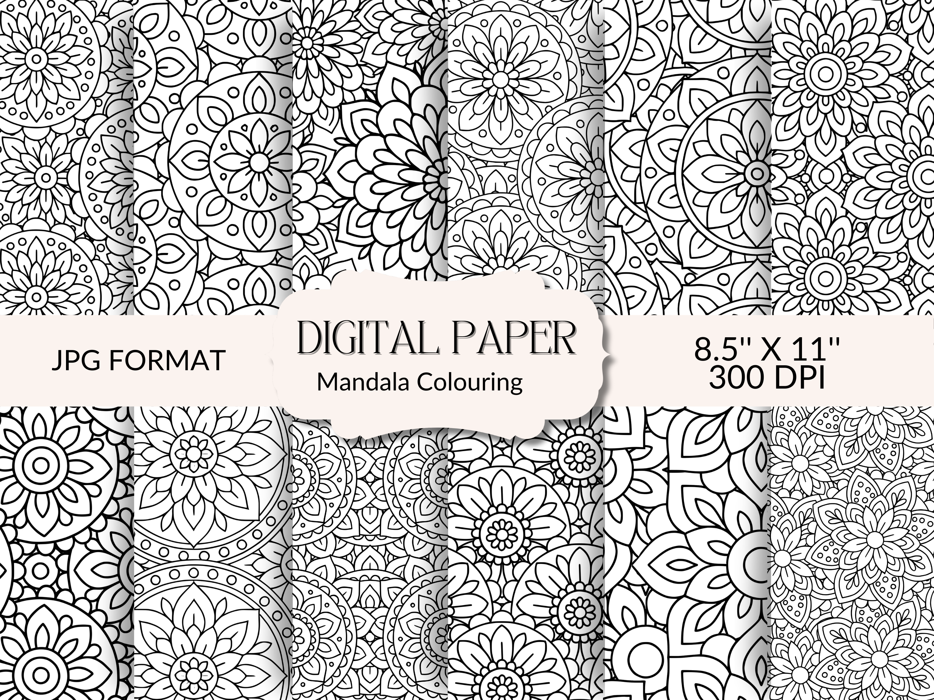 12 Floral Mandala Colouring Pages