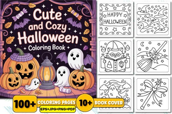 Cute and Cozy Halloween Coloring Book