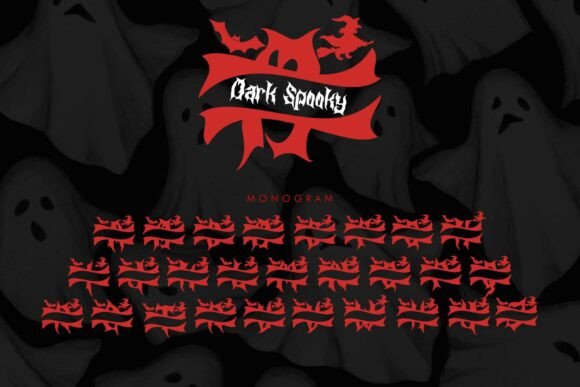 Dark Spooky Monogram Font - Preview 4