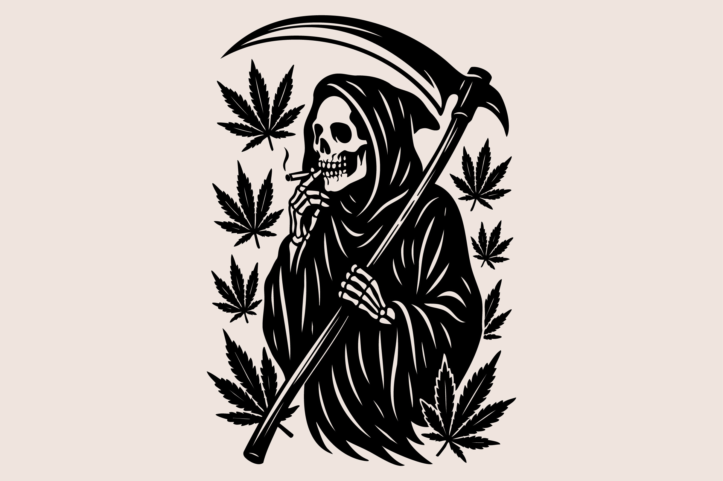 Grim Reaper Smoking SVG, Gothic Stoner Graphic by OVOYA's GALLERY ·  Creative Fabrica