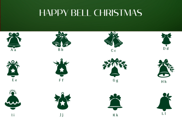 Happy Bell Christmas Font PNG with transparent background - Preview 1