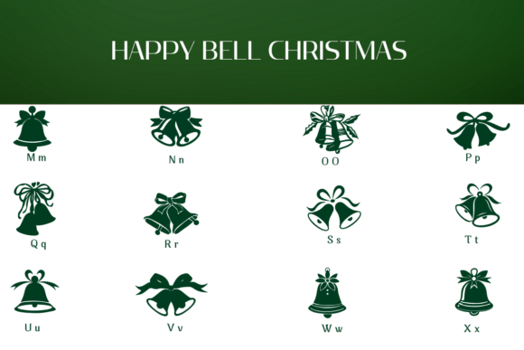 Happy Bell Christmas Font PNG with transparent background - Preview 2