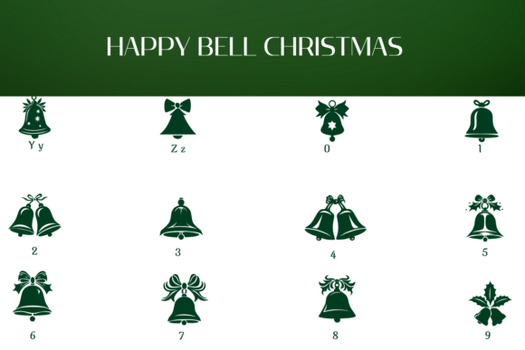 Happy Bell Christmas Font PNG with transparent background - Preview 3