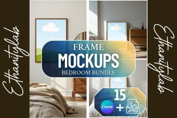 15 Bedroom Frame Mockup Bundle Canva Grafica Cornici e Poster Di ethanitylab