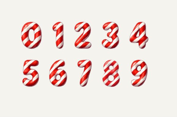 3d Christmas Candy Cane Font - Preview 5