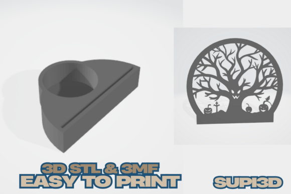 3D Halloween Tree Silhouette Light Stand - Haunted Village Decor - Image 3