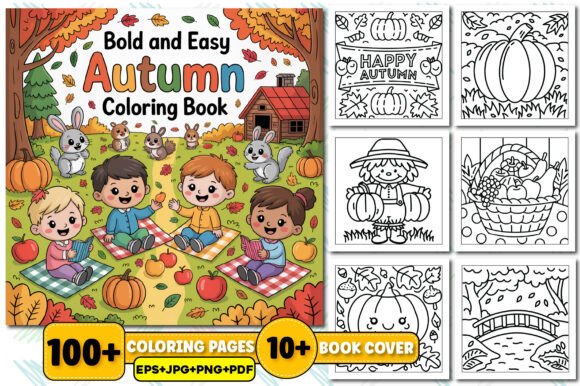 Bold and Easy Autumn Coloring Book