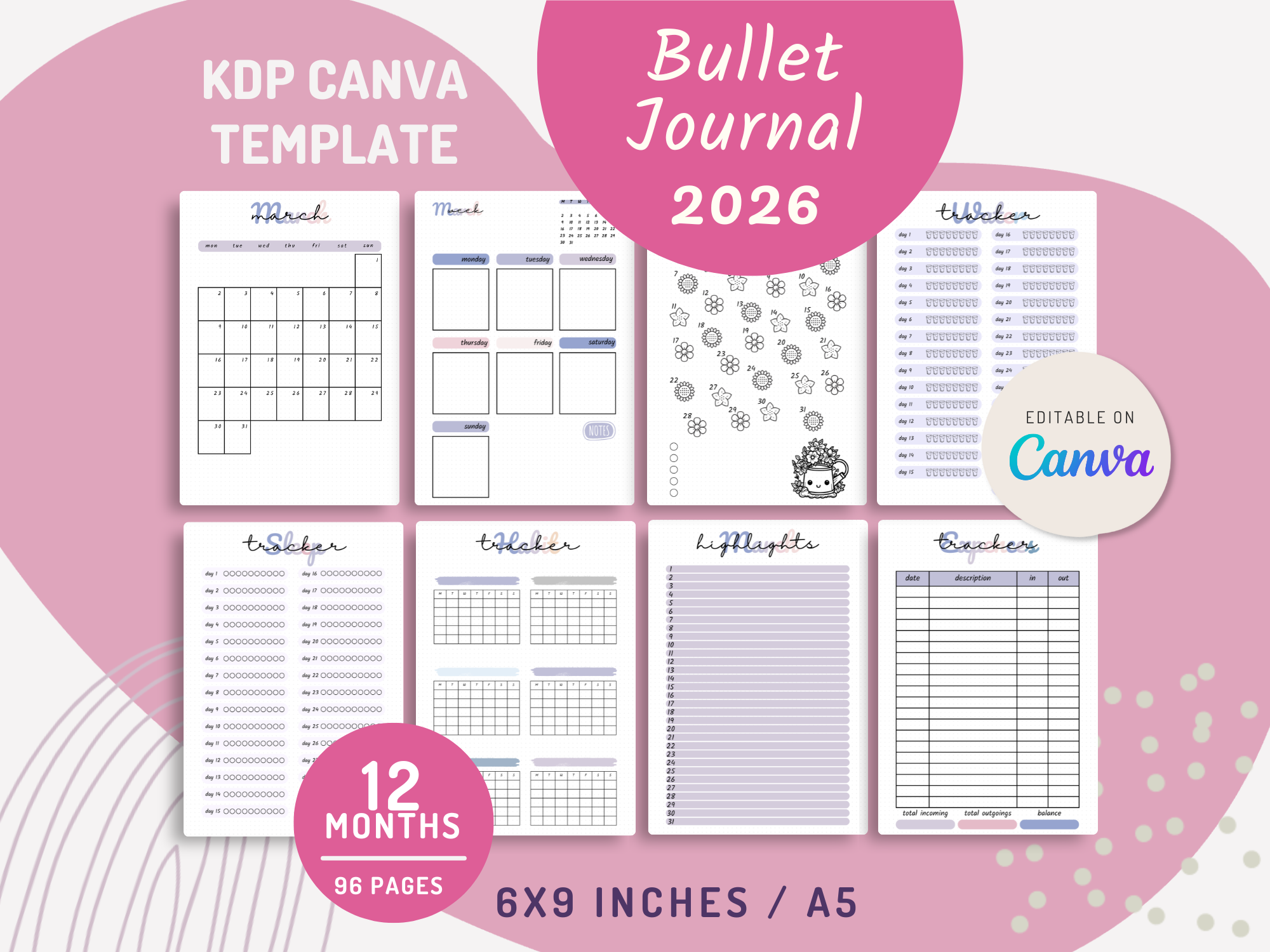 CANVA 2026 Bullet Journal Template