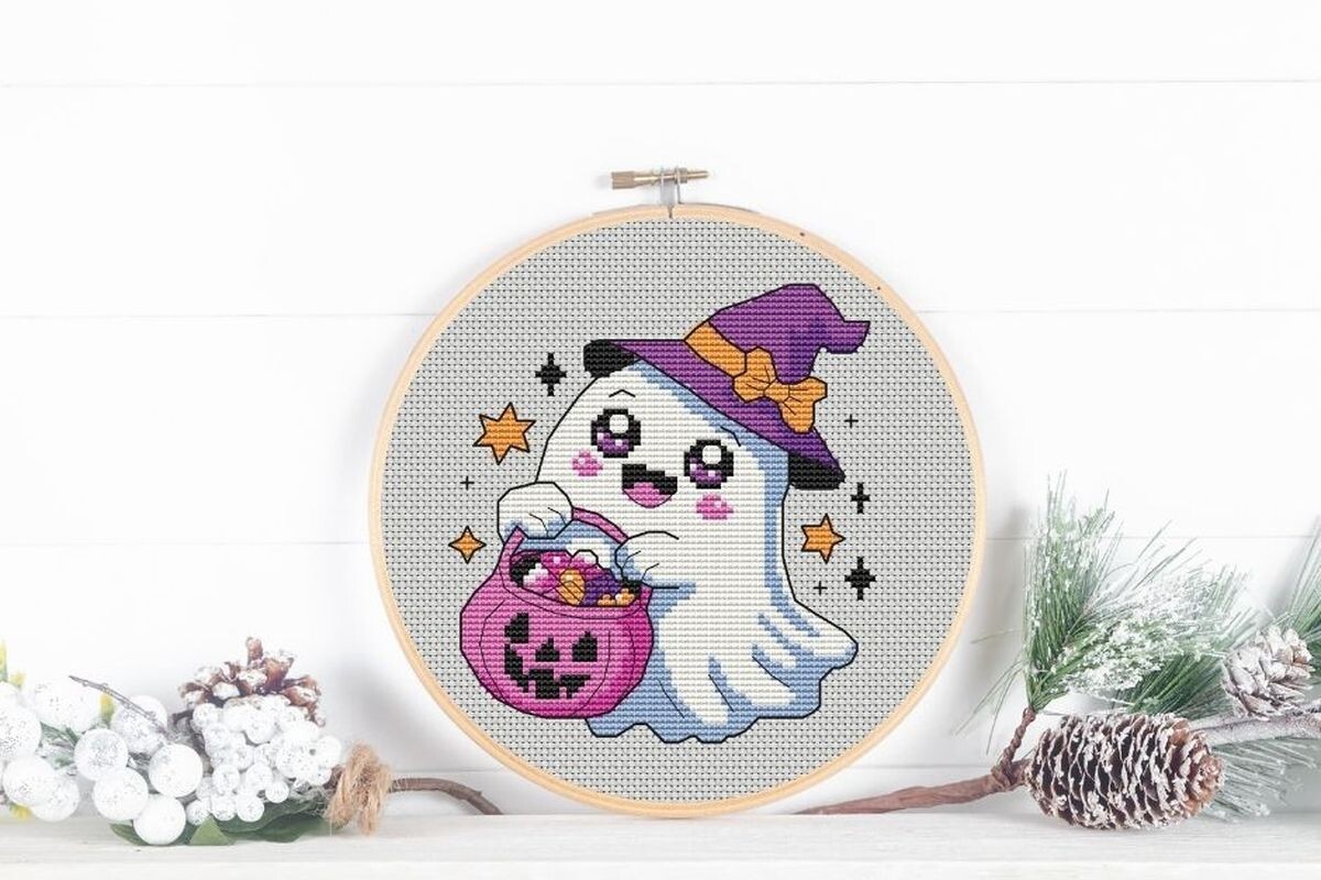Counted Cross Stitch Pattern Cute Ghost