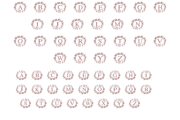Dog Lover Alphabet Wreath Font - Preview 1
