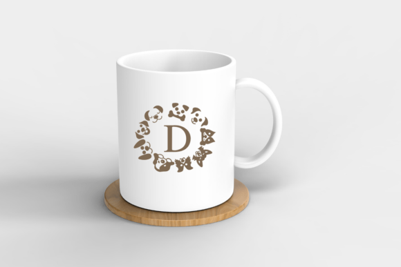 Dog Lover Alphabet Wreath Font - Preview 4