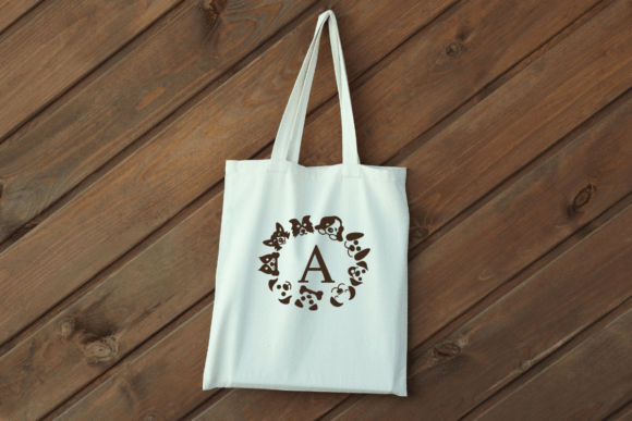 Dog Lover Alphabet Wreath Font - Preview 5