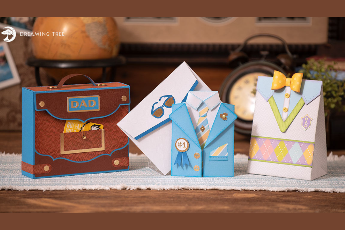 For the Guys SVG Bundle with dad gift bag and briefcase gift box designs
