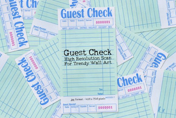 Guest Check Stock Image High Resolution Graphic Illustrations By HG Designs