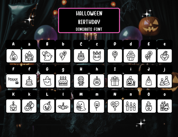 Halloween Birthday Font PNG with transparent background - Preview 1