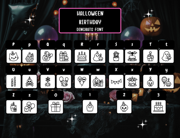 Halloween Birthday Font PNG with transparent background - Preview 2