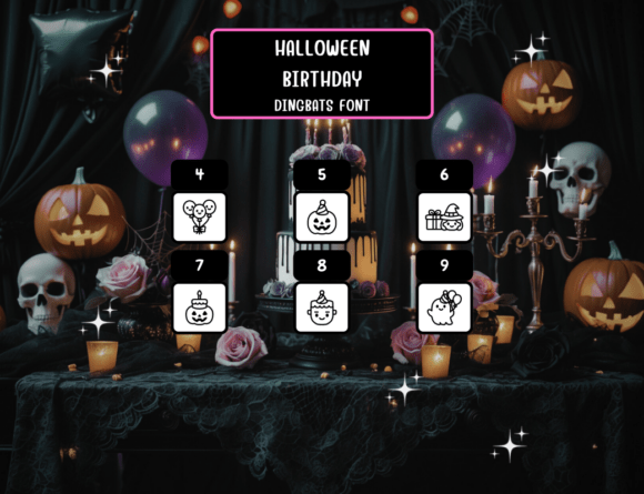 Halloween Birthday Font PNG with transparent background - Preview 3