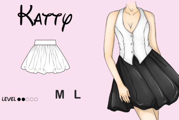 Katty Balloon Skirt M L Easy Skirt DIY
