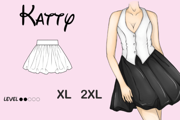 Katty Balloon Skirt XL 2XL Easy Skirt