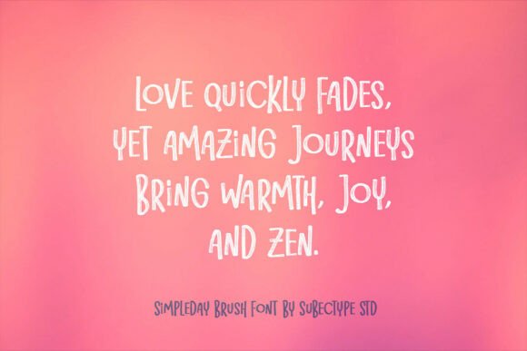 Simpleday Brush Font PNG with transparent background - Preview 4