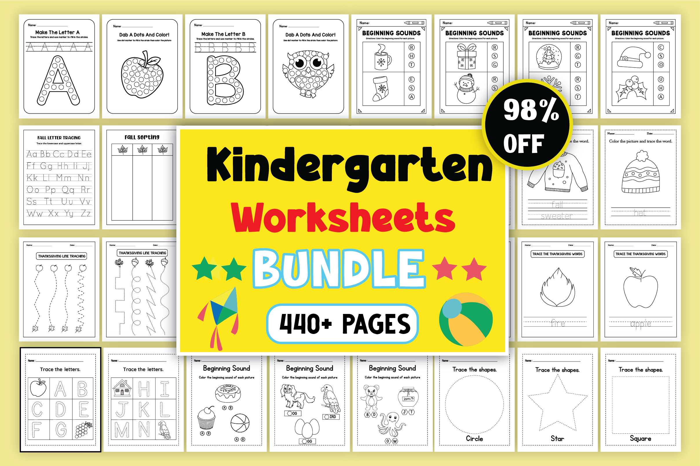 Ultimate Kindergarten Worksheets Bundle