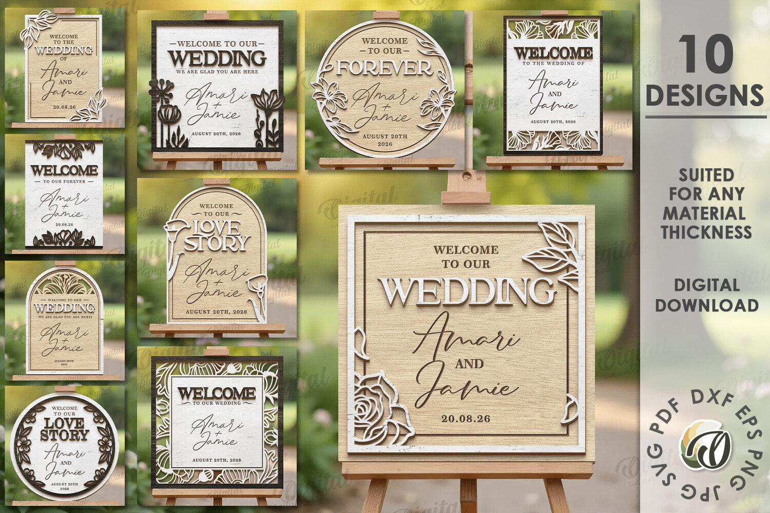 Wedding Layered Welcome Signs Bundle
